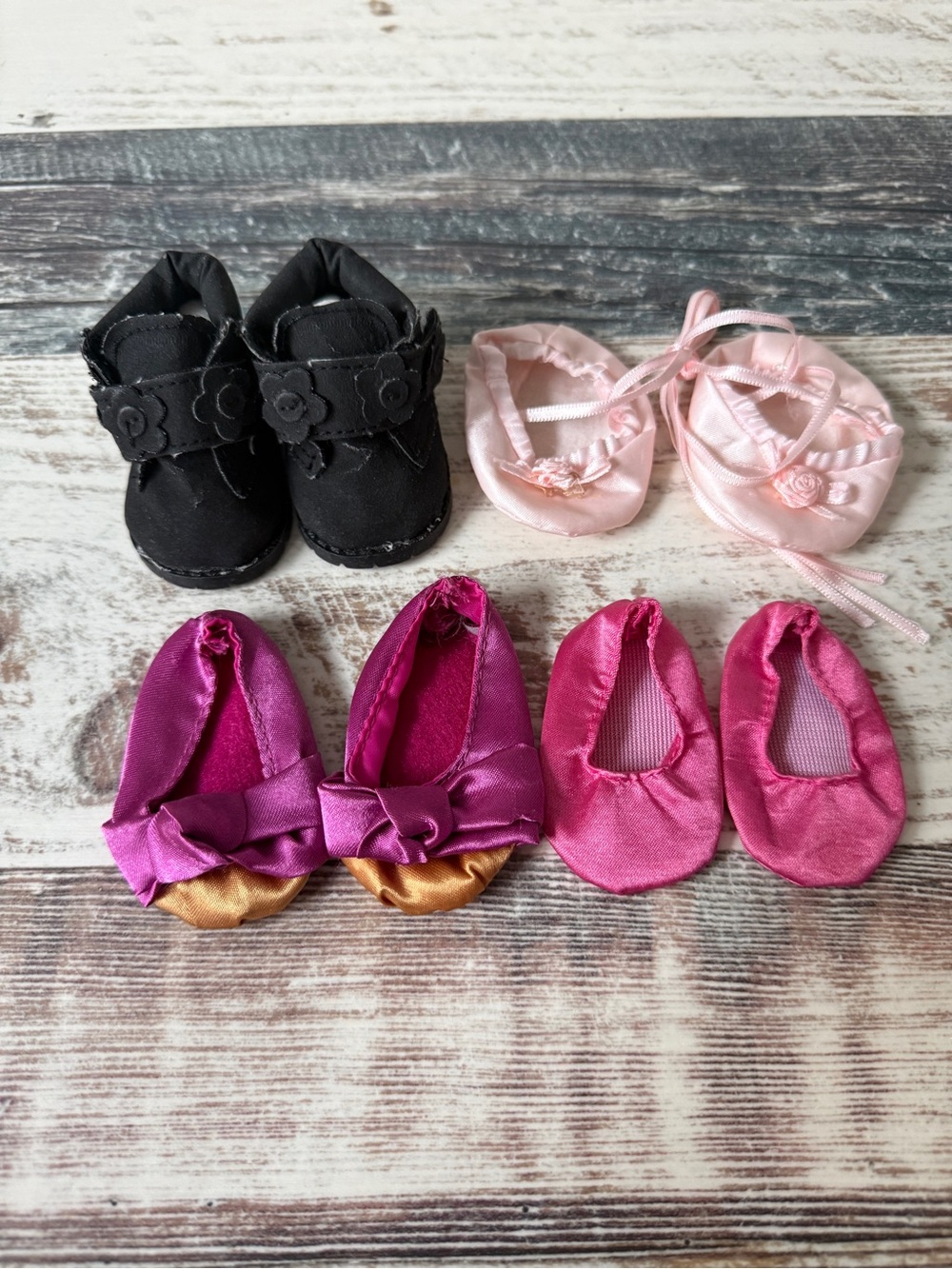 MIXED Lot 4 Pairs OUR GENERATION Unbranded Doll SHOES Slippers fit American Girl